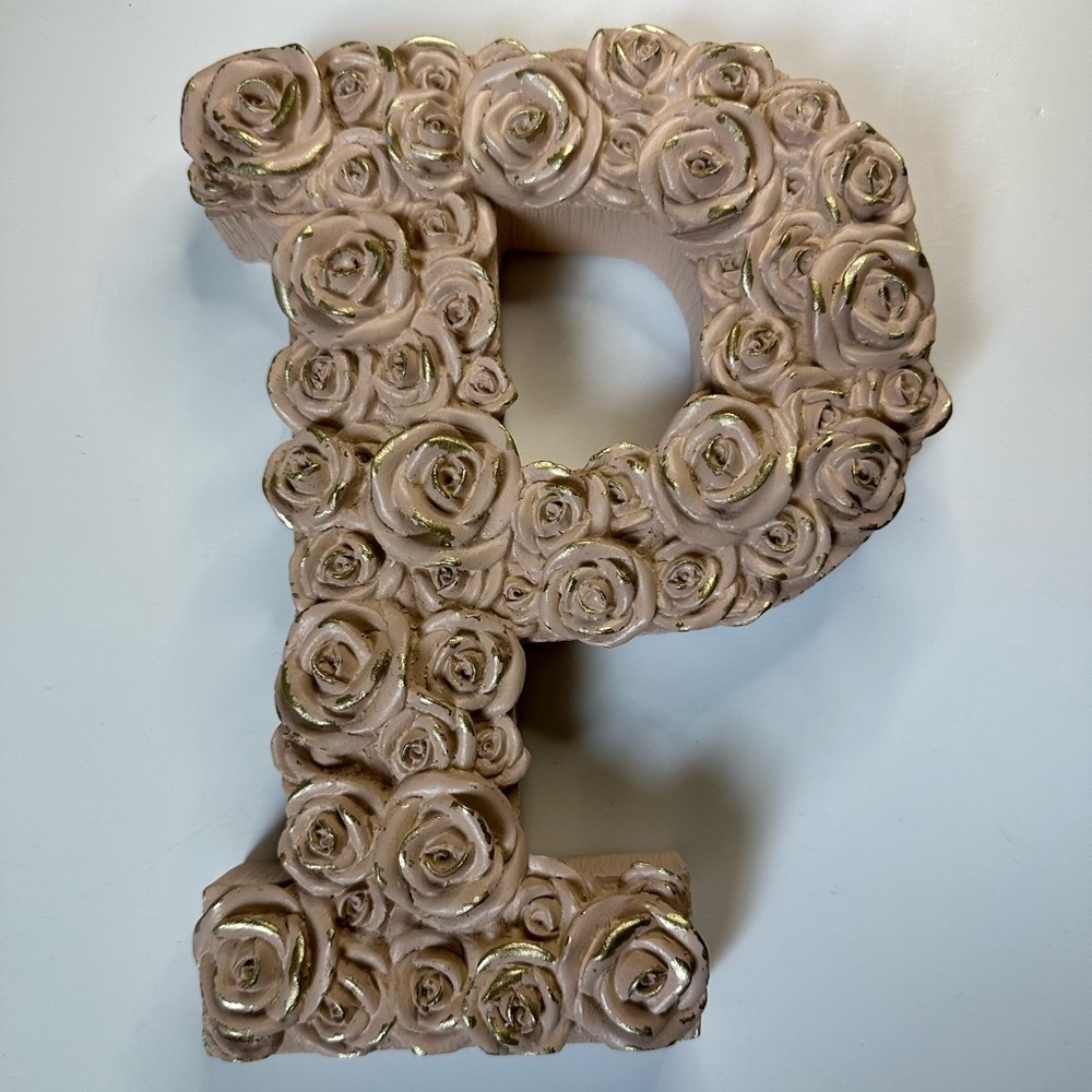 New Pink Gold Rose Enchanted P Monogram